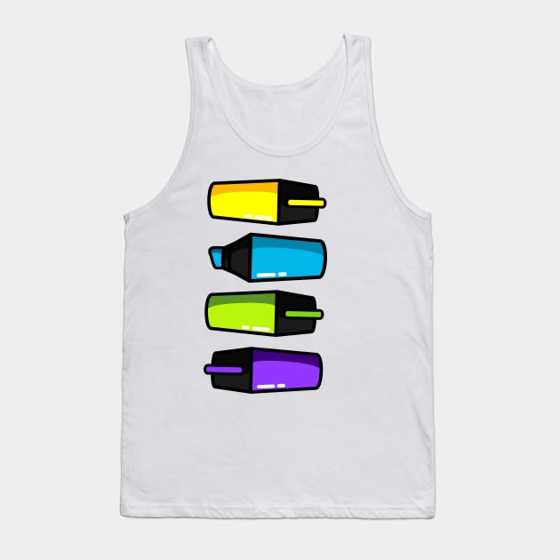 Highlighter Row Tank Top by Goobycloud